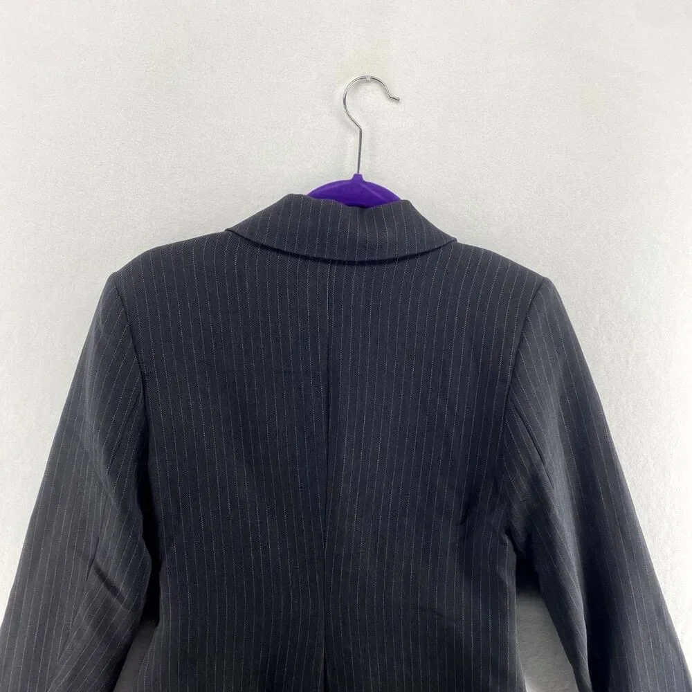 Abercrombie & Fitch Womens Gray Pinstripe Blazer Ladies Size‎ Small NEW